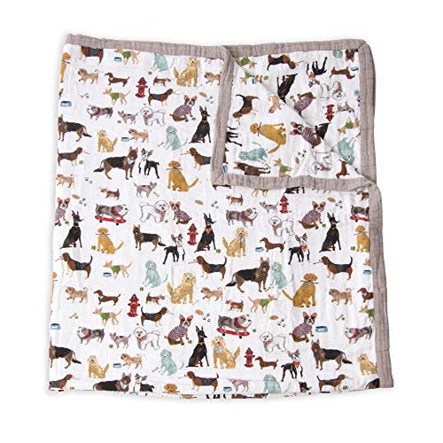 Little Unicorn Premium Quilted Throw | Super Soft, Multi-Layered Muslin XL Blanket| Great for Kids & Families (Woof)