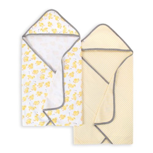 Burts Bees Baby Infant Hooded Towels Little Ducks Organic Cotton, Unisex Bath Essentials