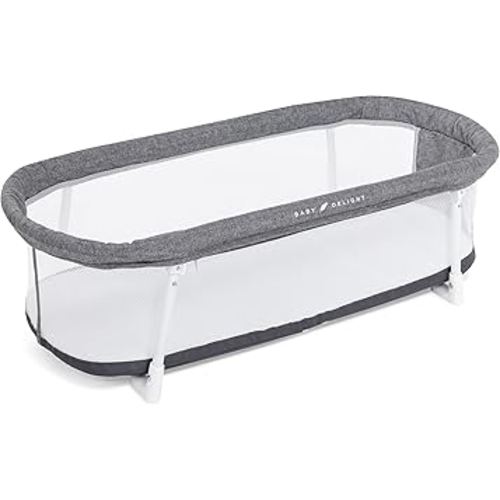 Baby Delight Snuggle Nest Bassinet, Portable Baby Bed, for Infants 0 – 5 Months, Charcoal Tweed