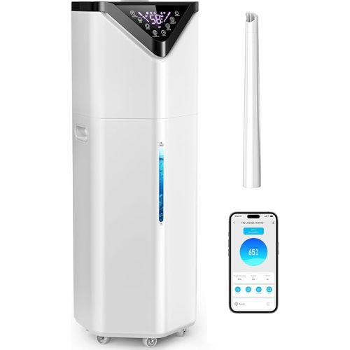 5Gal Smart Humidifier Large Room up to 2800ft², 1000mL/h, APP & Remote Control, 180° Auto Rotating Nozzle, 24H Timer, 60H Supersized Cool Mist Humidifiers for Whole House Home Office Plants