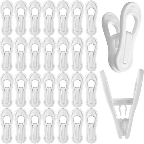 100 Pack White Plastic Hanger Clips for Baby Clothes Hanger Clips- 2.75 Inch Multi-Purpose Hangers Clip for Pants