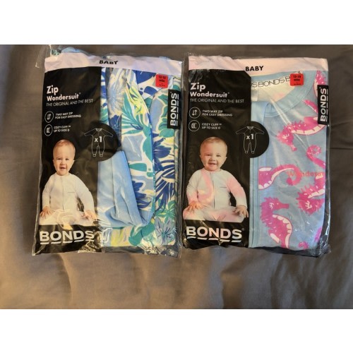 2x Bonds Zip Wondersuit Size 1