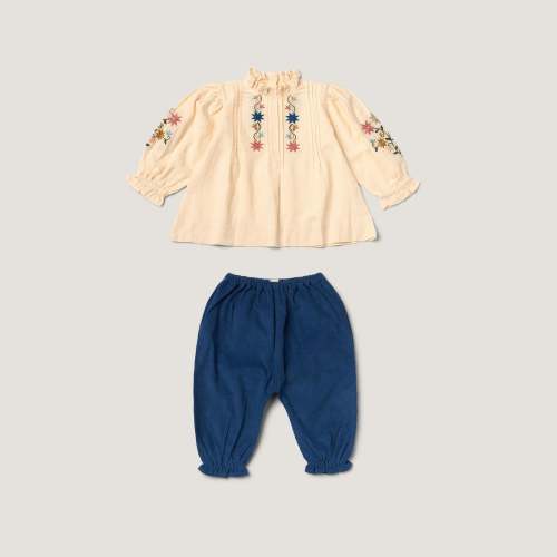 Lali Little Luna Set in Ivory / Bijou Blue Corduroy – Littles of Cary