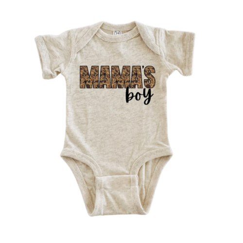 Mama’s Boy Brown Camo Onesie – Little Southern Brand