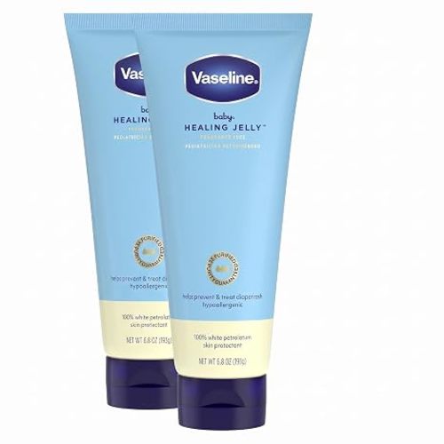 Vaseline Baby Healing Jelly 100% White Petrolatum Skin Protectant 1 ct for Preventing & Treating Diaper Rash, with a Hypoallergenic, Pediatrician-Recommended Formula, 6.8 OZ