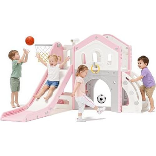BIERUM 9 in 1 Toddler Slide for Toddlers 1-3 Outdoor Indoor Playset