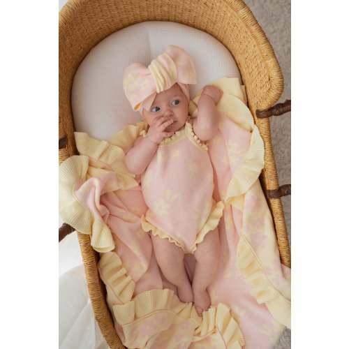 Knit Singlet Romper | Daisy Floral Lemon – Little and Fern
