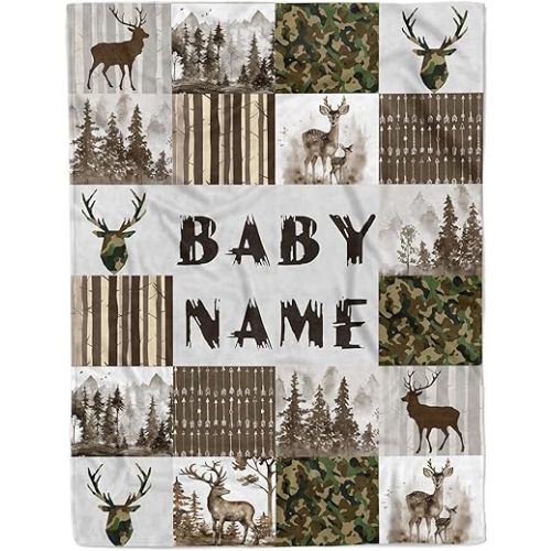 Custom Baby Shower Blanket with Name Personalized Baby Boy Gifts for Birthday Christmas Customized Name Blanket for Newborn New Baby