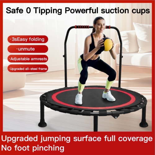 XHYHWYD Foldable Trampoline, 40" Quiet Bounce Fitness Rebounder, Soft-Grip Adjustable Handle, 1 Count