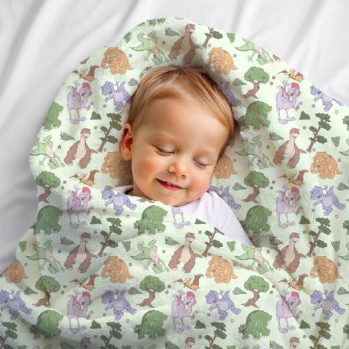 The Land Before Time Blanket | Dinosaur Baby Shower Gift | Nursery Throw