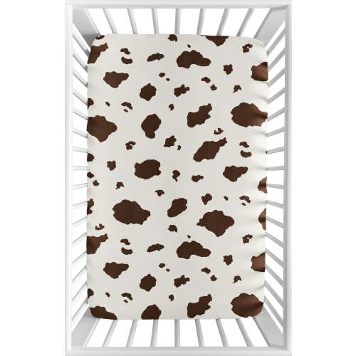 Sweet Jojo Designs Cowgirl Collection Mini Fitted Crib Sheet, 24 in. x 38 in. - Fully Elastic Bottom