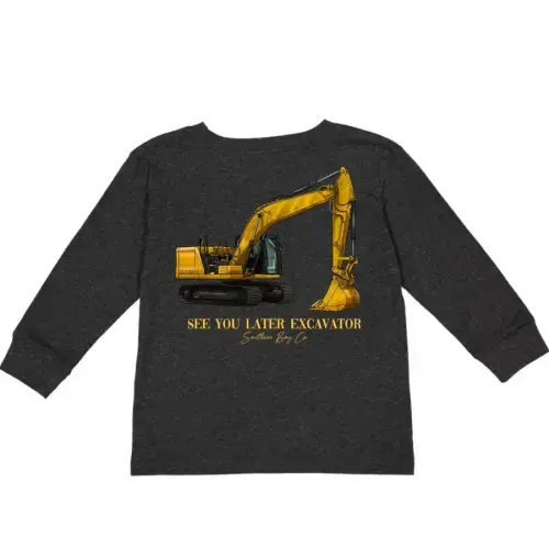 See You Later Excavator Boy's Long Sleeve Shirt