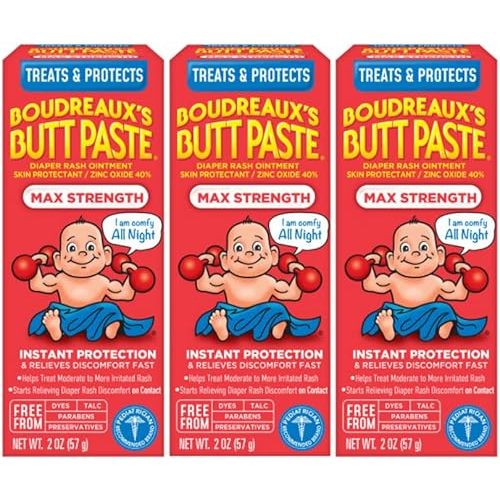 Boudreaux's Butt Paste Maximum Strength Diaper Cream, 2 Ounce (3 Pack)