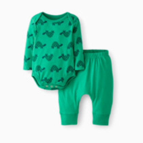 Hanna Andersson Baby Wiggle Set - Turtles On Green, 3-6 M