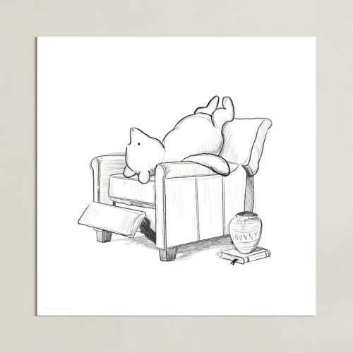 Pooh Lounging | Winnie The Pooh Disney Open Edition Children's Art Print by Stefanie Lane