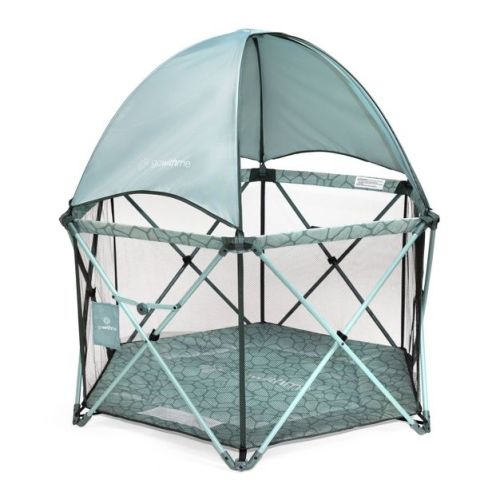 Baby Delight Go With Me Deluxe Eclipse Portable Playard with Canopy and Pad - Green Garden