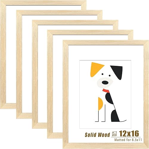 12x16 Picture Frame Solid Natural Wood