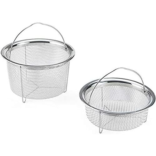 Instant Pot Official Mesh Steamer Basket Set, Stainless Steel, Dual-Purpose Steamer & Strainer, Easy-Lift Handle, Dishwasher Safe, Rust-Resistant, Essential Accessory for Healthy Cooking