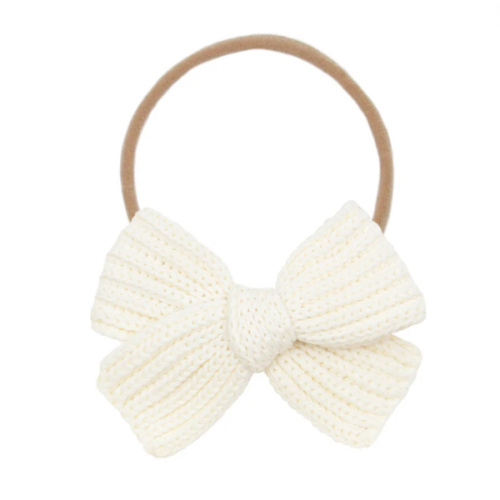 Sweater Bow - Ivory Chunky Knit Headband