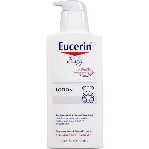 Eucerin Baby Body Lotion - Hypoallergenic & Fragrance Free, Safe for Everyday Use on Sensitive Skin - White 13.5 fl. oz. Pump Bottle