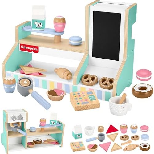 Fisher-Price Wood Pretend Play Coffee Shop & Toy Register