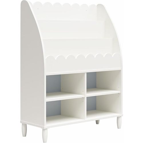 Max & Finn Little Seeds Cloud Kids' Bookshelf with Toy Storage Organizer, White