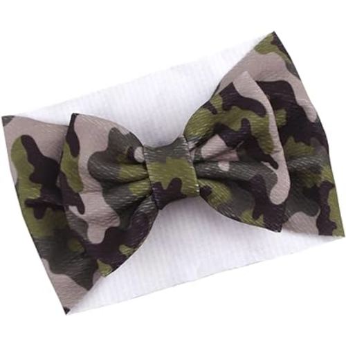 BBTDIN Baby Girls Camo Turban Headband Baby Camouflage Bowknot Baby Camo Hair Bow Headwear BBG81 (A1-Turban)