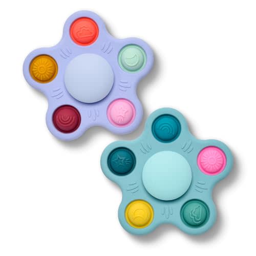 Silicone Suction Cup Spinner Toy for Babies&Toddlers (Sky Style) | Food-Grade Safe & Fun Sensory Toy – Perfect Baby Bath, High Chair & Travel Toy, Ideal Baby Gift