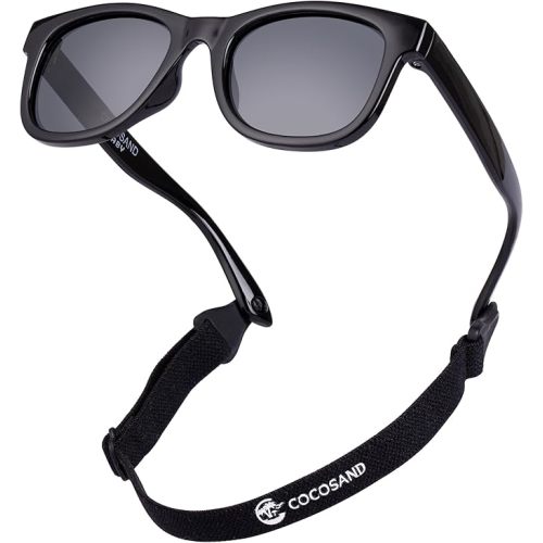 COCOSAND Flexible Baby Sunglasses with Strap Polarized UV Protection for Toddler Infant Newborn Boy Girl Age 0-24 Months