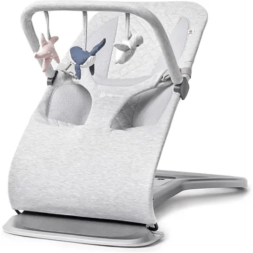 Ergobaby Evolve Bouncer and Toy Bar Set - Light Grey