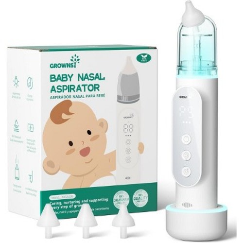 GROWNSY Nasal Aspirator for Baby, Upgraded 5 Suction Levels Baby Nose Sucker, IPX7 Waterproof Electric Nose Suction for Baby