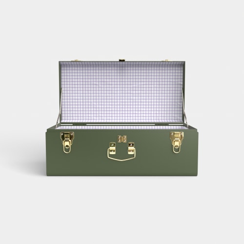 Petite Trunk - Green - Picnic In Lilac / No Embroidery