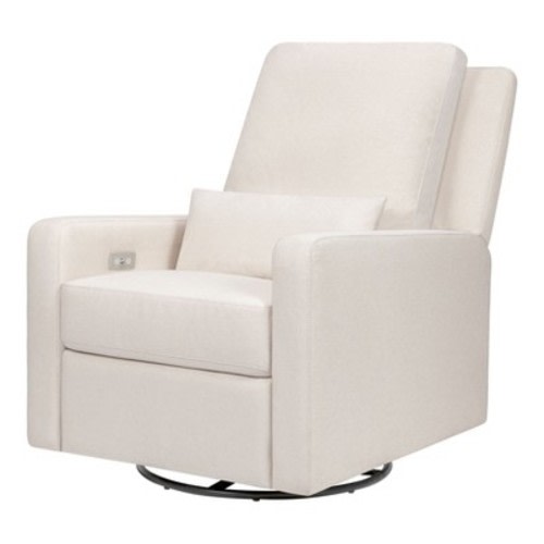 Babyletto Sigi Electronic Recliner and Swivel Glider with USB port - Performance Cream Eco-Weave