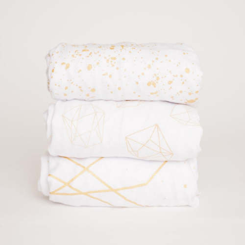 Gold Bassinet Fitted Sheet Set
