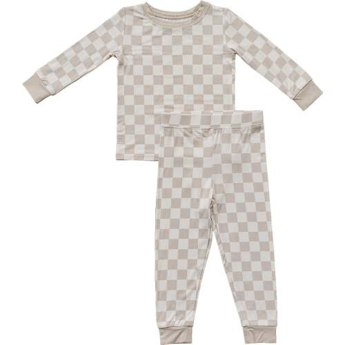 Taupe Checkered Bamboo Cozy Set – Worn Wild