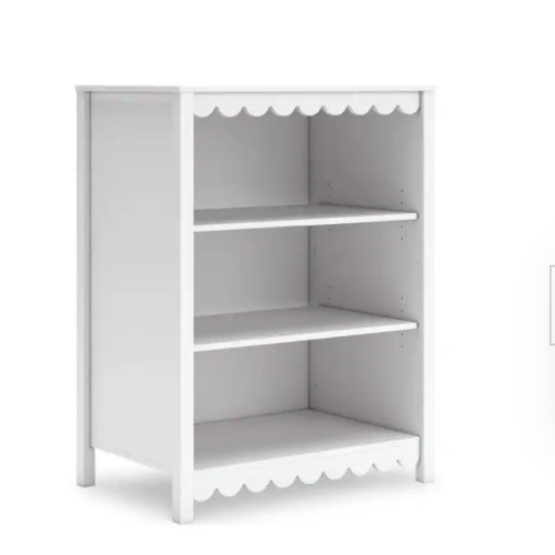 White Wood 2-Shelf Standard Bookcase