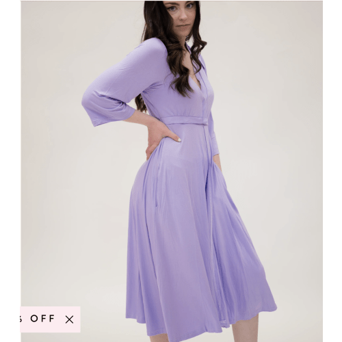 Lila Labor & Postpartum Gown in Lilac