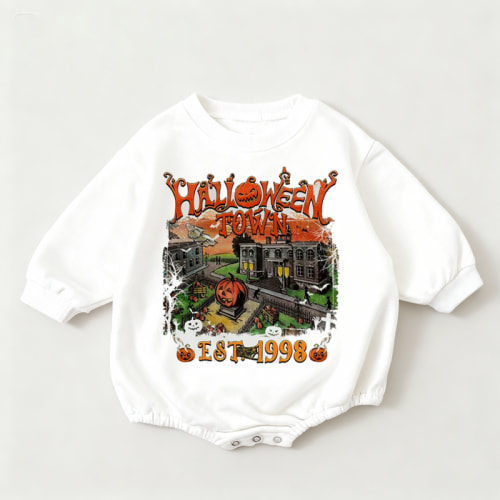 Baby  Halloween Town Print Romper
