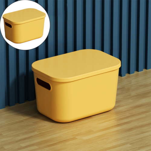 Storage Box with Lid Handle Hole Large Capacity Stackable Makeup Toys Storage Basket Home Desktop Organization Container