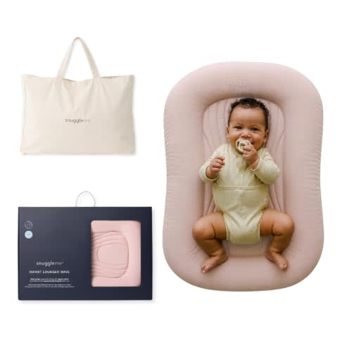 Snuggle Me Wave Organic Infant Baby Lounger, Ergonomic CPSC Compliant Nest (Petal)