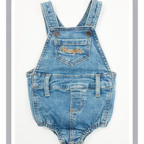 Wrangler Infant Boys' Denim Overall Onesie