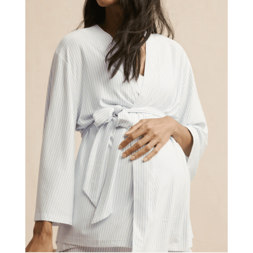 LAKE | Women | DreamModal Pajamas | Carnation Pencil Stripe Maternity Kimono Bundle