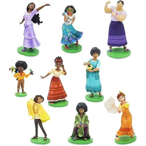 Disney Store Official Encanto Deluxe Figurine Play Set - 9 Fully Sculpted Disney Figures with Attached Bases- Includes Mirabel, Isabela, Bruno, & More - Comes in Scenic Display Packaging