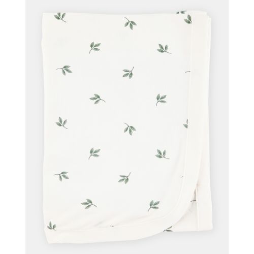 Baby Leaf Print PurelySoft Blanket - Ivory