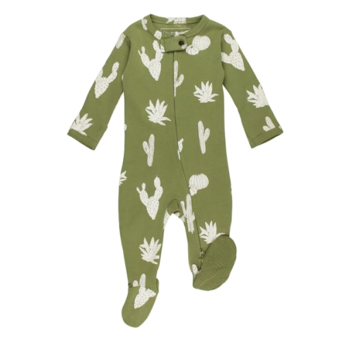 Sage Cactus | Organic Zipper Footie – L'ovedbaby