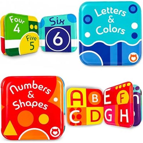 Floating Baby Bath Books - Bath Books for Babies, Infants - Waterproof, Mold-Free Bath Toys for Learning & Early Education (Set of 2 - Alphabet & Numbers Books)