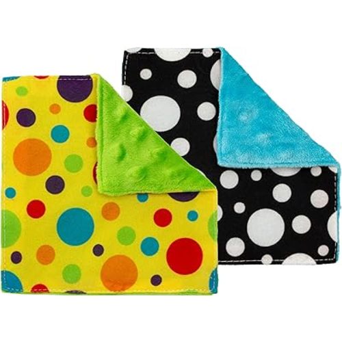 S&T INC. Crinkle Squares Baby Toys, 6 Inch x 6 Inch, Dots, 2 Pack
