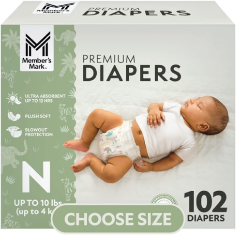 Member's Mark Premium Baby Diapers, Sizes Newborn - 8 - Samsclub.com