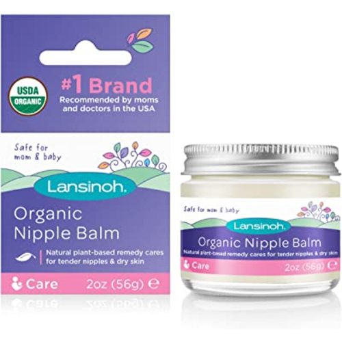 Lansinoh Organic Nipple Butter, Nipple Cream Safe for Breastfeeding Baby, Postpartum Essentials for Mom, 2 Ounces