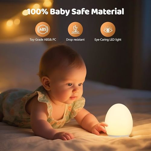 Night Lights for Kids, MediAcous Baby Night Light with 7 Colors Changing & Dimming Function, Rechargeable Kids Night Light with 1 Hour Timer & Touch Control, Up to 100H